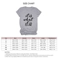 thumbnail image 4 of Camiseta ligera y cómoda de manga corta con cuello redondo para mujer: camiseta perfecta para el verano, camiseta XXL extragrande gris con letras negras, 4 of 4