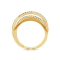 thumbnail image 5 of 1/4 ct. t.w Round Cut Lab Created Moissanite Diamond Crossover Statement Ring Wedding Bands for Women In 10K Solid Yellow Gold (G-H Color, VVS1 Clarity, 0.25 Cttw)-9, 5 of 8