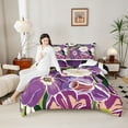 thumbnail image 4 of Manfei Teens Chic Purple Flowers 2pcs Bedding Comforter Set,Vintage Aesthetic Twin Comforter Sets,Retro Floral Blossom Breathable Bedding Set,Ultra Soft Home Decor,Reversible, 4 of 8