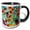 Black/White, variant on 3drose, Aloha Fresh Fruit Hibiscus Flower Jungle Tropical Hawaii Pattern, 11oz Mug