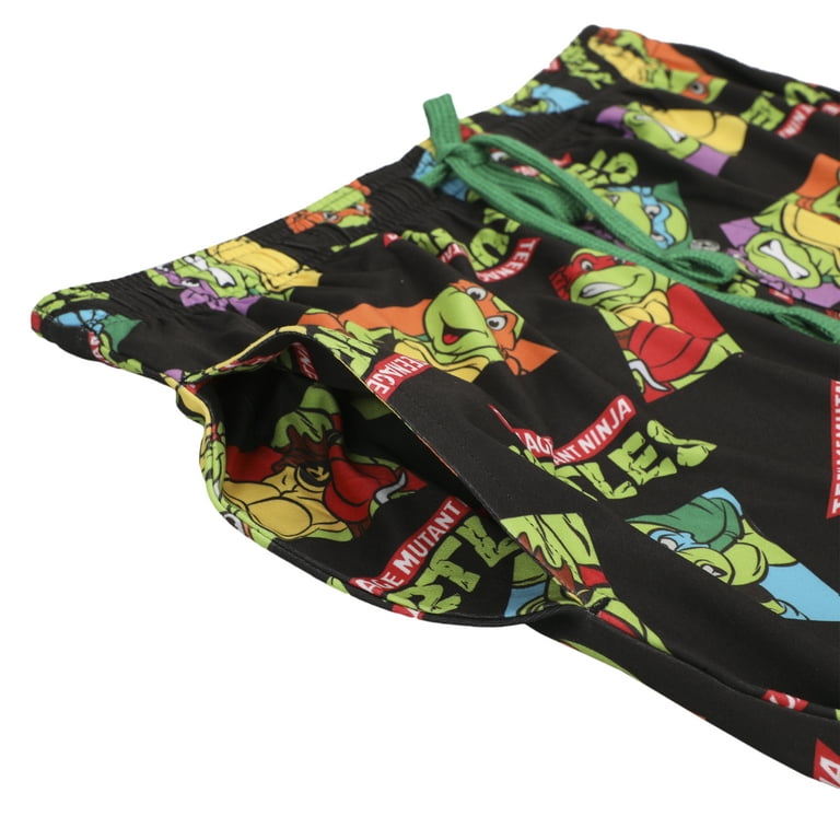 Teenage Mutant Ninja Turtles Character Squares Men's Black Sleep Pajama  Pants-Small