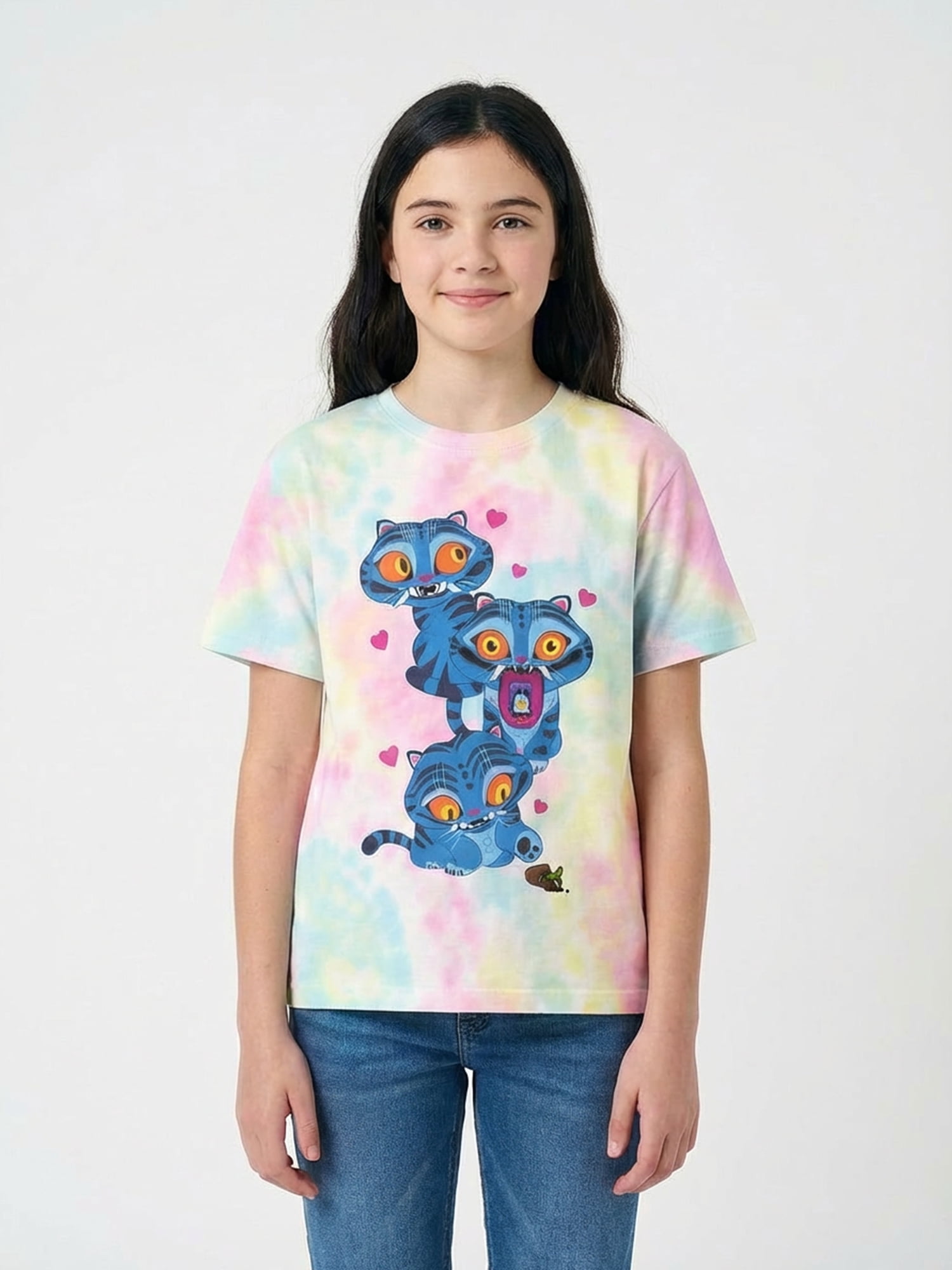 KPop Demon Hunters, Girls' & Big Girls' Graphic T-Shirt, Derpy Stack, Sizes 4-16