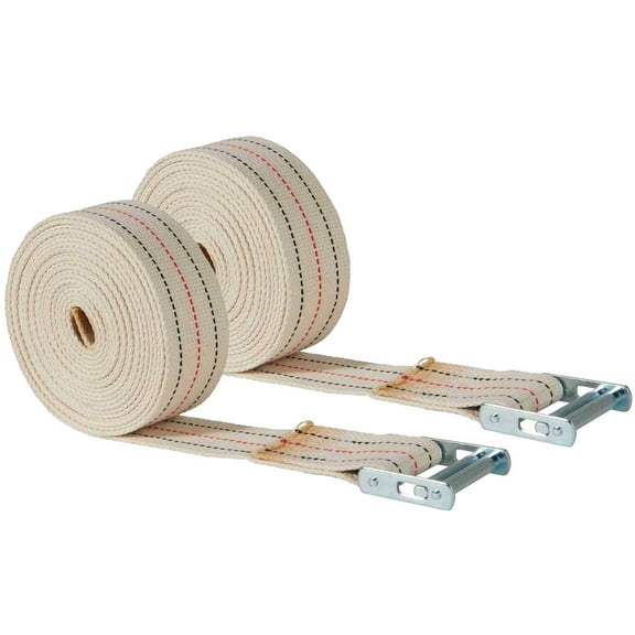 (2 Pack) 2" x 17' Piano Moving Strap with Roller Buckle, Made From Cotton Webbing