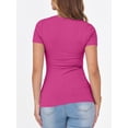 thumbnail image 6 of ANRABESS Womens Short Sleeve Tops Crewneck Ribbed Knit Slim Fit Basic Tee Casual Summer Fitted T Shirt, 6 of 9