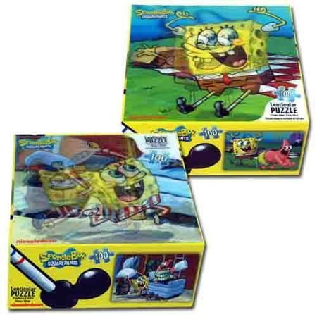 Spongebob Squarepant 100 Piece Lenticular Puzzle - Spongebob & Patrick