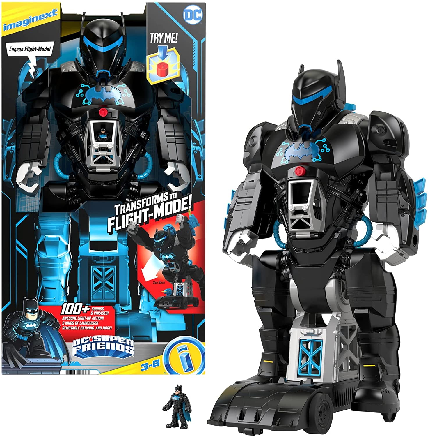 Imaginext Batbot Batman DC Super Hero Tank Robot Remote Control Kids Toy Playset 