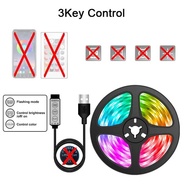 Tira de Luces Led USB Wifi 1-30M RGB 5050 Bluetooth APP Control Luces Led diodo Flexible decoración para sala de estar lámpara cinta