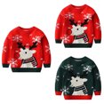 thumbnail image 3 of Odeerbi Kids Boys Girls Christmas Sweater Cute Winter Thermal Knit Crewneck Sweater Kids Baby Fall Christmas Pullover Sweater Knitted Bottoming Shirt Kids Clothes Green, 3 of 3