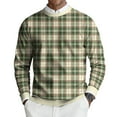 thumbnail image 2 of CCRFTGI Sweater for Men 2025 Fashion Big and Tall Ribbed Plaid Pullover Lightweight Long Sleeve Crewneck Sweater Pullover Cable Knitted Jumper Tops Light Green M, 2 of 6