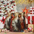 thumbnail image 6 of Rocae Vintage Colorful Flower Puppy for Christmas Drawstring Linen Gift Bag with Drawstrings Treat Bag Goody Present Bags for Christmas Party Favor-Medium, 6 of 9