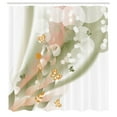 thumbnail image 2 of Ambesonne Floral Shower Curtain, Spring Themed Flowers Print, 69"Wx75"L, Pale Almond, 2 of 4