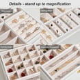 thumbnail image 4 of VONKY Jewelry Display Organizer Large Capacity Storage Box Rings Leather Holder for Home Travel Square Shaped Multifunction Case Pink, 4 of 8