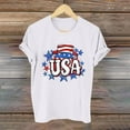 thumbnail image 2 of GERsome Womens American Flag Patriotic T-Shirt 4th of July Crewneck Short Sleeve Loose Fit Summer Tops USA Flag Stars Stripes Graphic Tee S-2XL, 2 of 3