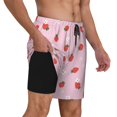 thumbnail image 2 of Daiia Strawberry Floral Mens Swim Trunks Swim Shorts Quick Dry Swim Shorts with Mesh Lining Pockets-Medium, 2 of 9