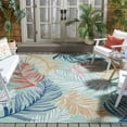 thumbnail image 2 of SAFAVIEH Cabana Oakley Botanical Indoor/Outdoor Area Rug, Green/Rust, 8' x 10', 2 of 15
