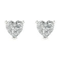 thumbnail image 3 of Clara Pucci 1.5 ct Brilliant Heart Cut Studs VVS1 Genuine Conflict free Clear Zircon Solid 14K White Gold Designer Everyday Earrings Push back, 3 of 5