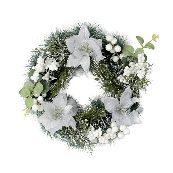 CSCHome Christmas Front Door Wreath, Pine Cone and Pine Leaf Decorations, House Hangings, Farmhouse Indoor Outdoor Holiday Home Decor