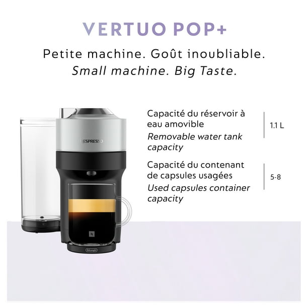 Nespresso Vertuo Pop+ Deluxe by De'Longhi, Silver, Single Serve