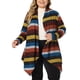 thumbnail image 1 of Agnes Orinda Ropa de abrigo para mujer en tallas grandes, primavera, otoño, invierno, suéter de punto asimétrico, cárdigan 3X multicolor, 1 of 6