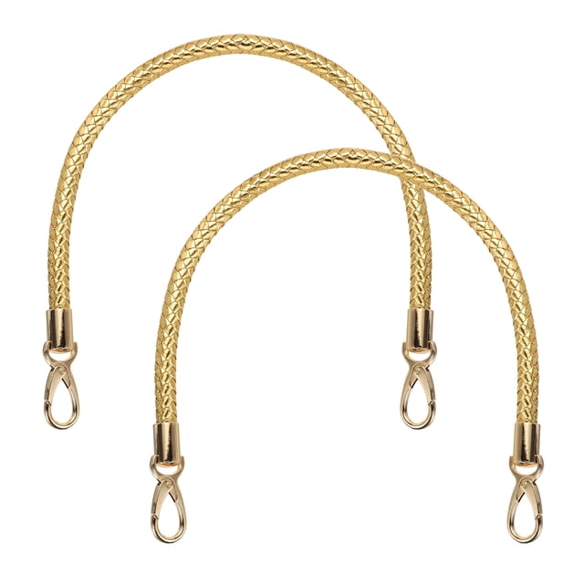 Uxcell 2 Pcs Correa de bolso trenzada, mango de repuesto de cuero PU de 21.6 pulgadas para bolso tote y bolso de axila (Dorado)