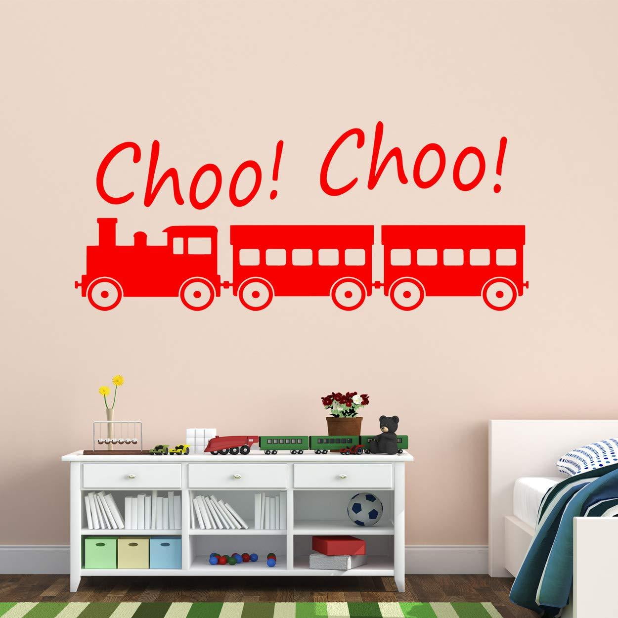 Boys Bedroom Wall decal sticker art. Train & Personalised Name Text Landscape 