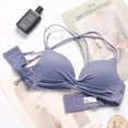 thumbnail image 2 of Sujetador sin costuras Wireless Thicken Sexy Hacer subir Underwear Lencería elástica transpirable, Morado, 85B Inevent AP001256-08B, 2 of 7