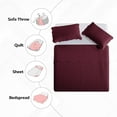 thumbnail image 2 of Moonlight20015 Twin Quilt Set Reversible Lightweight Bedspread with 1 Shams All-Season Comfort in Burgundy, 2 of 7