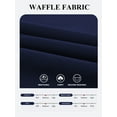 thumbnail image 4 of SWQZVT Womens Pants Waffle Wide Leg Casual Pants for Women Loose Drawstring Lounge Pants Dark Blue Ladies Knit Comfy Pant M, 4 of 7