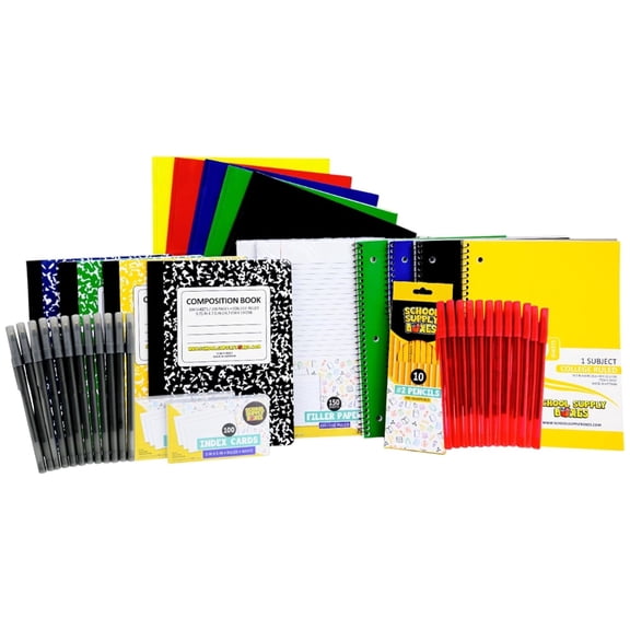 School Supply Boxes | Back to School - High School Writing Bundle (72 Piece) | House Brand Edition | Pallet (112 Units)