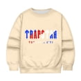 thumbnail image 1 of Hauts pour Enfants Trapstar Chandails à Col Rond à Manches Longues Chandails Graphiques Amples Trapstar Chandails à Enfiler de Rue Hip-hop Chandails pour Garçons Filles (Beige, 110), 1 of 3