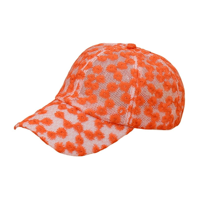 GDREDA Baseball Casquette pour Femmes Protection Solaire et Écran Solaire Version Coréenne Casquette en Dentelle Mode Décontractée Casquette de Baseball à Fleurs Ajourées,Rouge