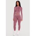 thumbnail image 2 of Women's Mineral Wash Ribbed Cropped Zip Front Active Jacket, 2 of 4