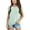 Light-green, variant on Girls Short Sleeved Round Neck Casual T-Shirt Kids Children Summer Tops With Pocket