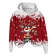 thumbnail image 4 of WILLBEST Sudadera con Capucha Oversize para Mujer, Estilo Casual, con Estampado Navideño de Ciervos con Cabeza Grande y Copos de Nieve, Cuello Redondo, Manga Larga y Diseño Ligero Mediana, 4 of 4
