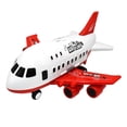 thumbnail image 2 of Avión de pasajeros de almacenamiento, carguero aéreo para niños, juguete de simulación de pista de inercia para niños Red_ 6 camiones de extinción de incendios, 2 of 9