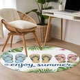 thumbnail image 4 of Summer Slippers Round Area Rug 3Ft Washable Small Circle Rugs for Kitchen Entryway, Tropical Botanical Palm Leaves Non-Slip Carpet Floor Mats Indoor Outdoor Carpet Runner Aesthetic Home Decor, 4 of 8