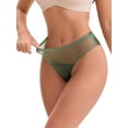 thumbnail image 4 of INSPIRE CHIC Women's Lace Mesh See Through Mid Rise Briefs Breathable Lightweight Seamless Underwear L Green, 4 of 4