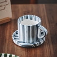 thumbnail image 6 of Set, Vintage Striped Teacup And Saucer, Ceramic Coffee Cup And Saucer Plate, Drinking Cups For Breakfast, Tea Party, Afternoon Tea, Home, Garden, Restaurant And More, Summer Winter Drinkware, Gifts, 6 of 9
