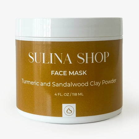 Sulina Shop Organic Detox Rose Face Mask with Turmeric & Sandalwood Clay Powder - 4oz