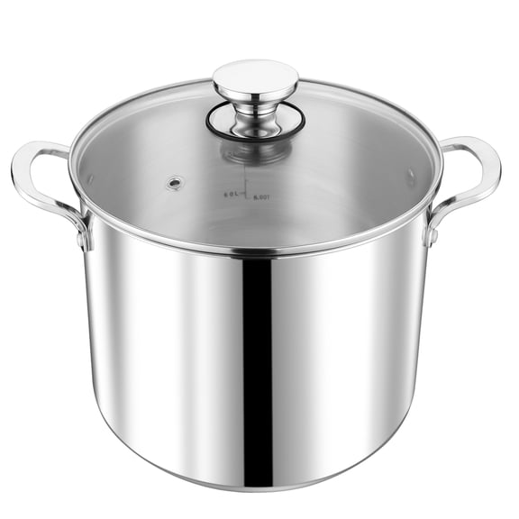 Vesteel 12QT Stock Pot with Lid, Tri-Ply Bottom Stainless Steel Stockpot for Cooking Simmering Soup Stew, Heavy Duty Cookware Compatible with All Cooktops, Dishwasher Safe
