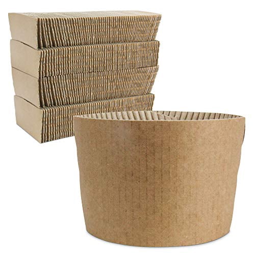 FMP Brands [1000 Pack] Kraft Coffee Cup Sleeves Disposable for Hot Drinks, Durable Corrugated Cardboard Cup Sleeves for 12-24 oz Cups, Beverage Insulator and Hand Protection for Hot & Cold Drinks