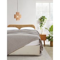 Melange Home  Everyday Blanket Collect Yarn Dyed Cotton Blanket Taupe Full - Queen