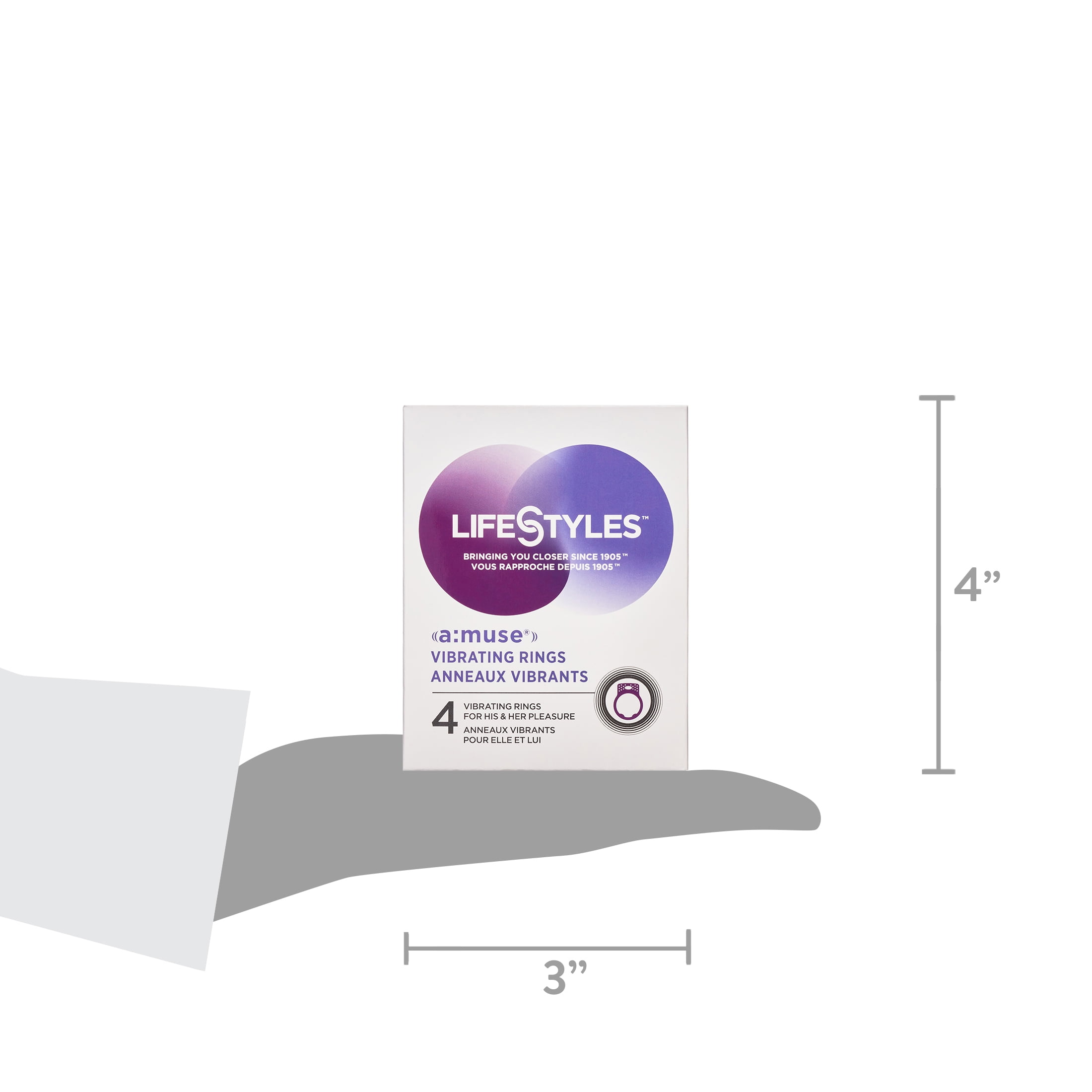2 pack) Lifestyles Multi-Pleasure Vibrating Ring Massager, 4 Count