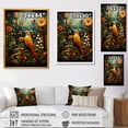 thumbnail image 4 of Designart "Abstract Woodpecker Flower at Night" Animals Framed Wall Art - Traditional Orange Bird Entryway Framed Wall Art Print, 4 of 6