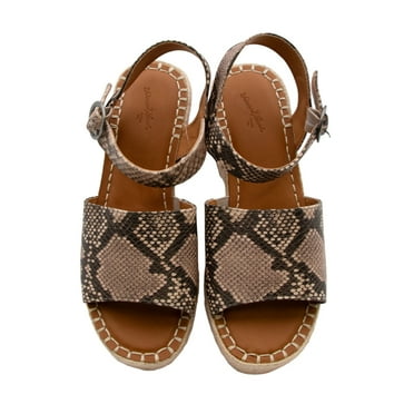 Universal Thread Morgan Espadrille Wedge Sandal Grey Snake Print US Women's 8.5W