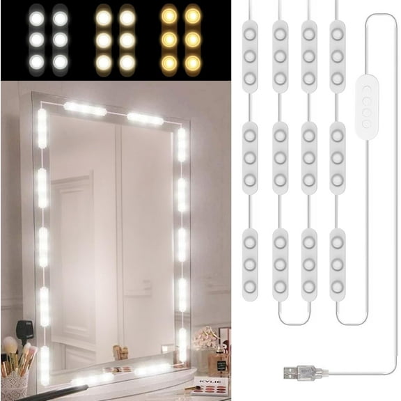 Vanity Lights for Mirror LED Makeup Light Strip with 3 Color Temperature Lighting Modes and Dimmable Stick on Vanity Bathroom Mirror,Ultra Bright (1 PCS)