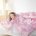 thumbnail image 4 of Manfei Cherry Blossom Axolotl Twin Bedding,Pink Floral Bedding Comforter Set For Girls,Pink White,Pink Reversible,7pcs, 4 of 8