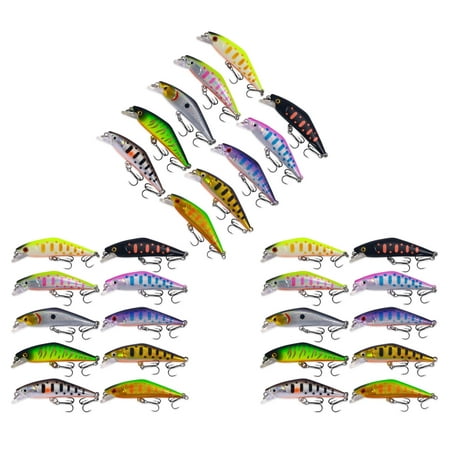 HENGJIA Fishing Lures Jerkbait for Bass Fishing Minnow Lure Set Fishing Plugs Hard Baits Swimbaits Topwater Lures for Trout Bass Perch Fishing 30pcs