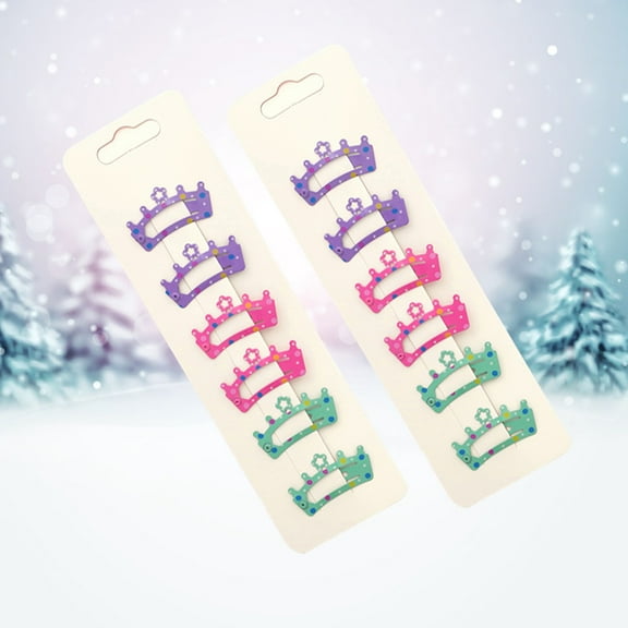 LABSERRON Mini Metal Hair Claw Clips 12PCS Crown Shaped Assorted Color for Toddler Girls