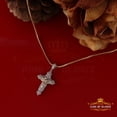 thumbnail image 5 of King Of Bling's Real 0.33ct Diamond Sterling Silver JESUS CROSS Charm Necklace Yellow Pendant, 5 of 13